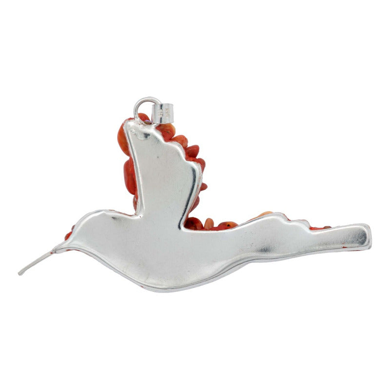 Colibri Dije Aretes Cadena Piedras Conjunto Grande Plata 925