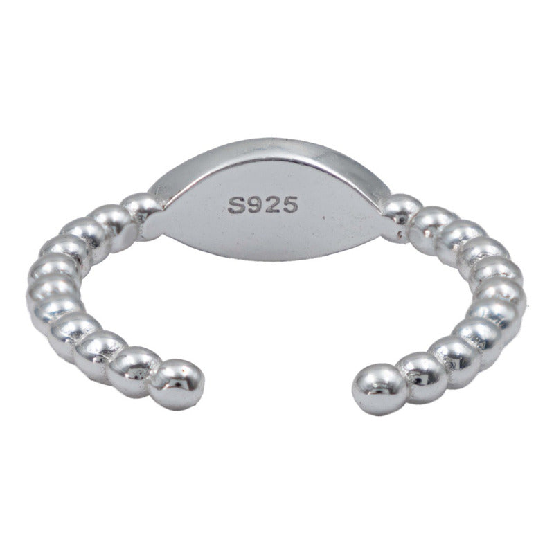 Anillo Ajustable Ojo Turco Esmaltado Diamantado Plata 925