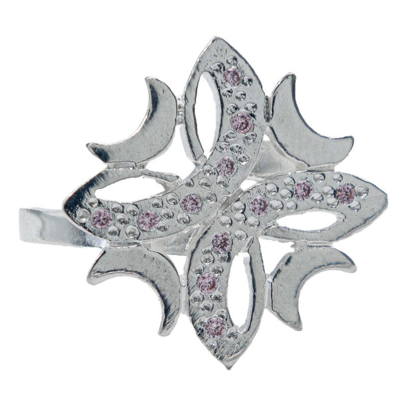 Anillo 4 Lunas Flor Dama Mujer Regalo Zirconias Plata 925