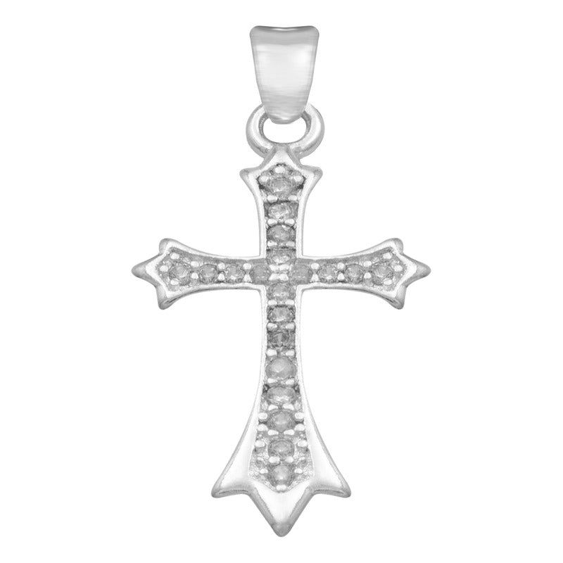 Dije Chico Cruz Zirconias Bautizo Mujer Regalo Plata 925