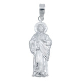 Dije Mediano San Judas Tadeo Troquelado Plata 925 4 Cm