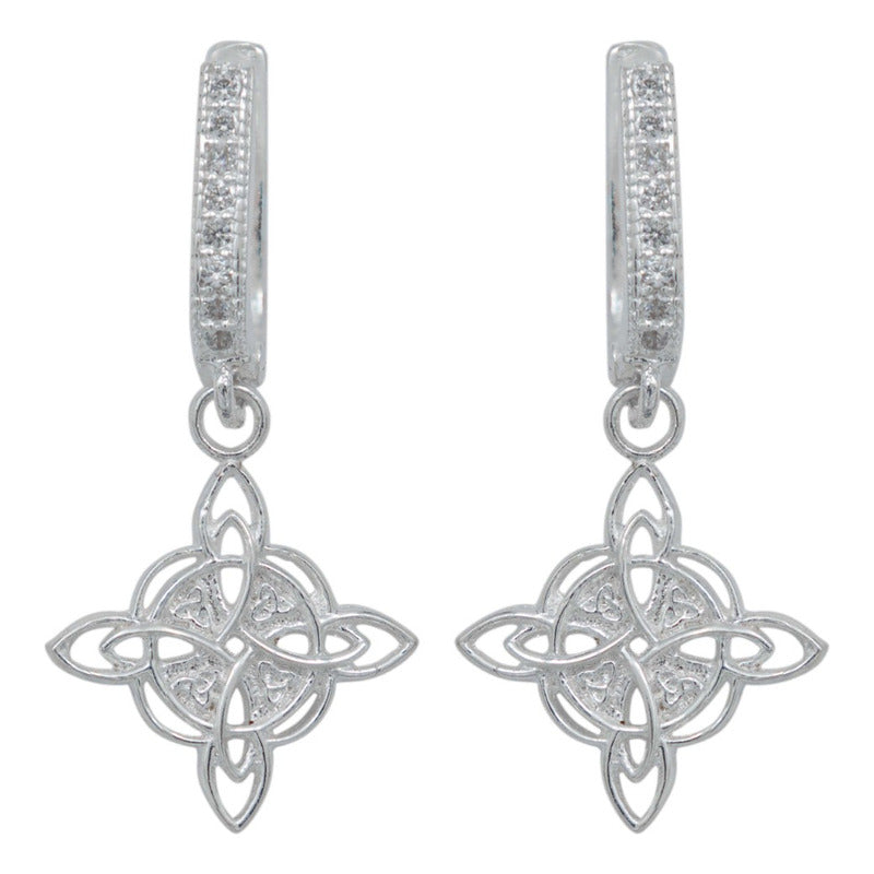Arete Colgante Pendiente Nudo Bruja Triqueta Amor Plata S925
