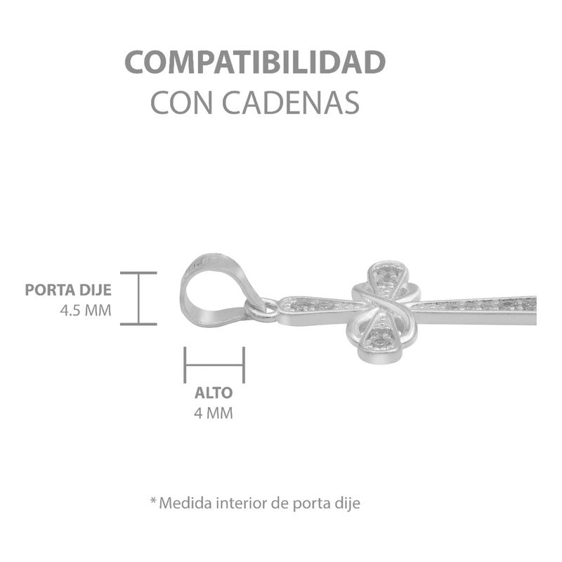 Dije Cruz Lazo Zirconias Hombre Mujer Regalo Plata 925 3.1cm