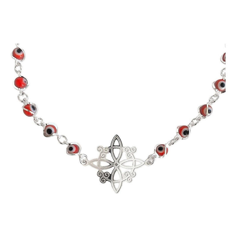 Pulsera Ajustable Nudo De Bruja A Laser Ojo Turco Plata 925