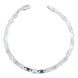 Pulsera Marinera Lisa Espejo Hombre Mujer Plata 925 4 Mm