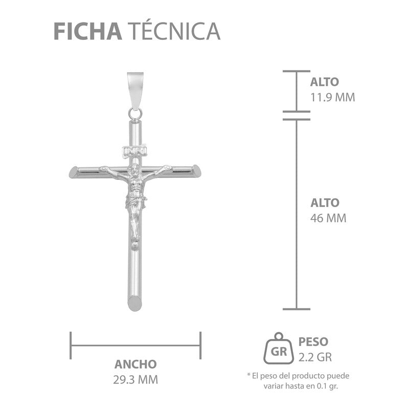 Joyaris Dije Cruz Tubular Con Cristo En Bulto Amuleto De Protección En Plata .925, 6 Cm Regalo Para Hombre