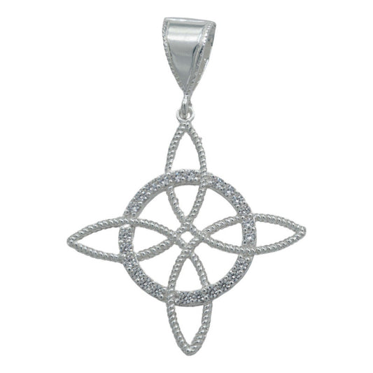 Dije Nudo Bruja Enorme Esoterico Magia Blanca Zirconia S925 Blanco