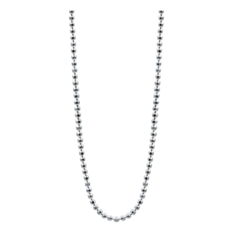 Cadena Delgada Bolas Lisas Mujer Plata Italy 925 55cm X 1mm