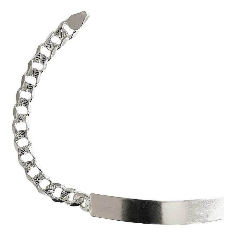 Esclava Hombre Pulsera Cubana Diamantada Plata 925 6 Mm