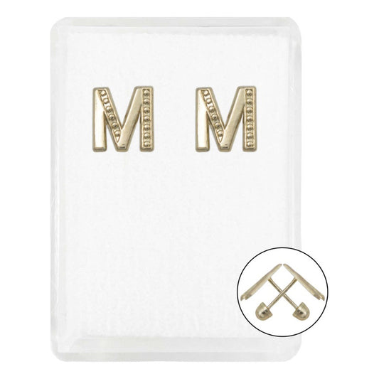 Broqueles Inicial Abecedario Mediana Mujer Regalo Oro 10k