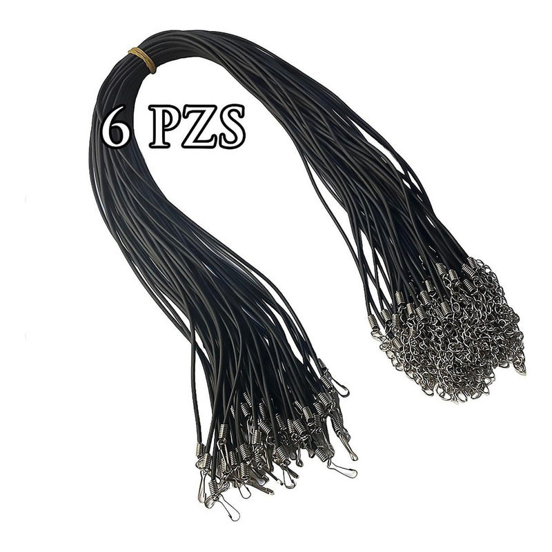 6 Piezas Collar Ajustable Caucho Mayoreo Unisex 2mm X 50cm