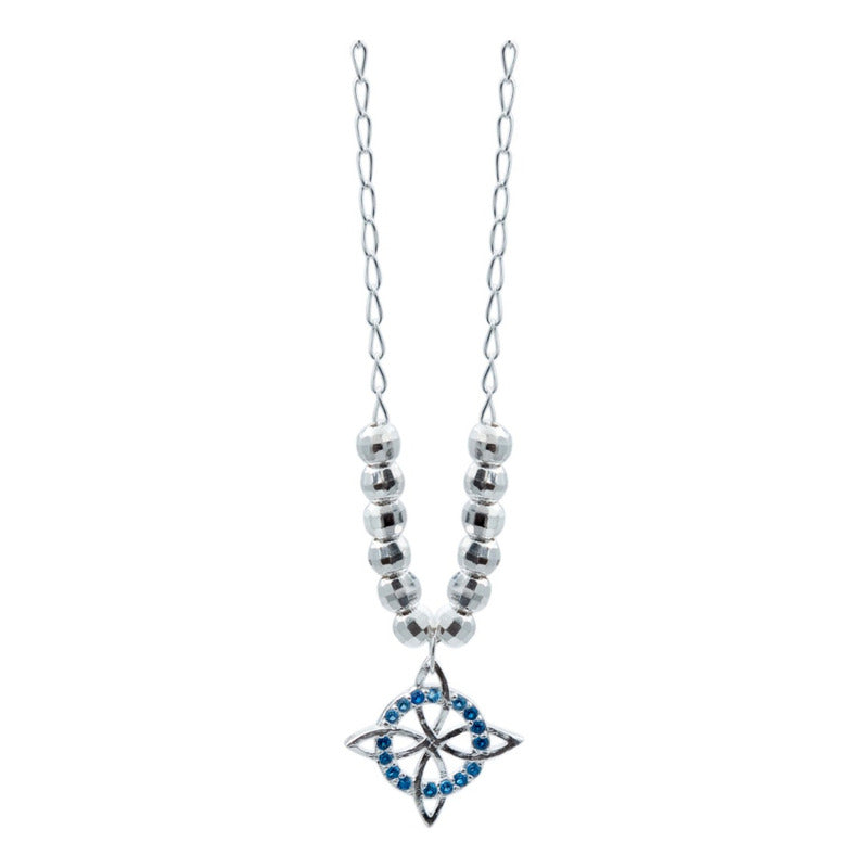 Collar Mini Nudo De Bruja Zirconia Bolita Diamtada Plata 925