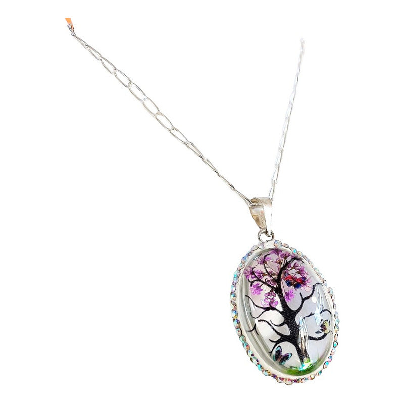 Juego Kit Arbol De La Vida Natural Encapsulado Plata 925