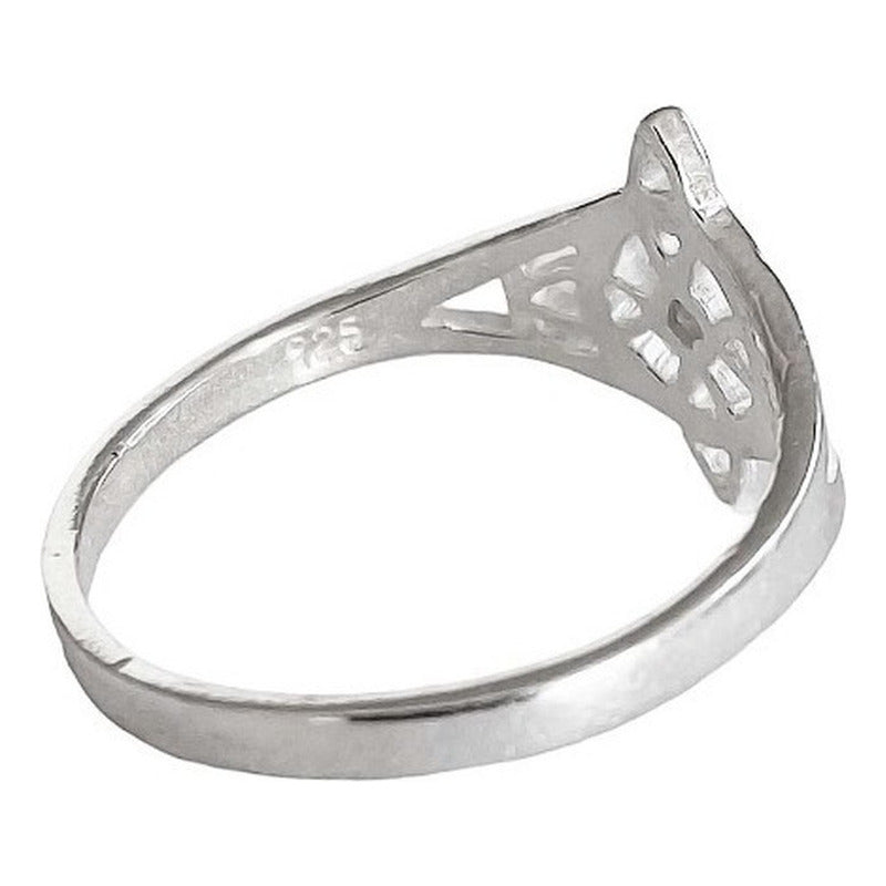 Anillo Nudo De Bruja Con Zirconia De Color Plata Solida 925