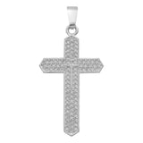 Dije Cruz Puntas Zirconias Hombre Regalo Plata 925 3.9 Cm