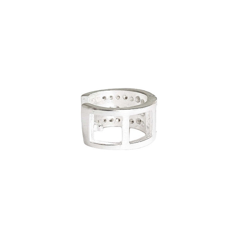 Aretes Huggies Arracadas Lleno Zirconias Regalo Plata Ley925