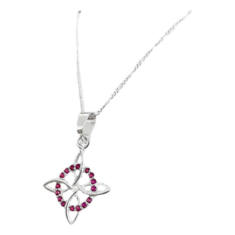 Dije Nudo Bruja Plata Solida 925 + Cadena 55 Cm Plata S925
