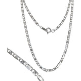 Cadena De Plata 925 Marinera Estrella Diamantada 45cm X 2mm