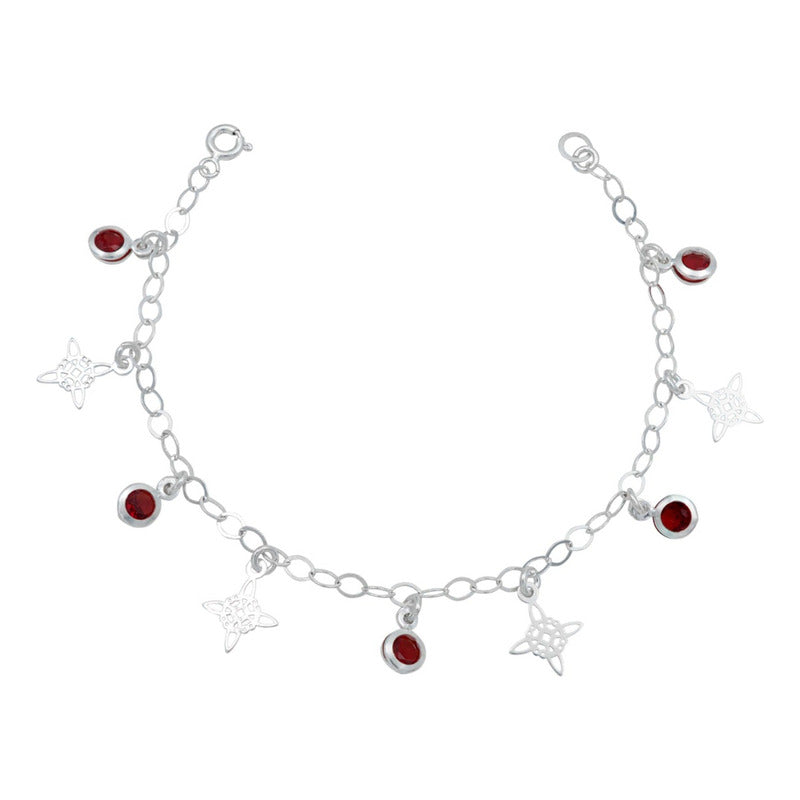 Pulsera Ajustable Nudo De Bruja Laser Zirconia Plata 925