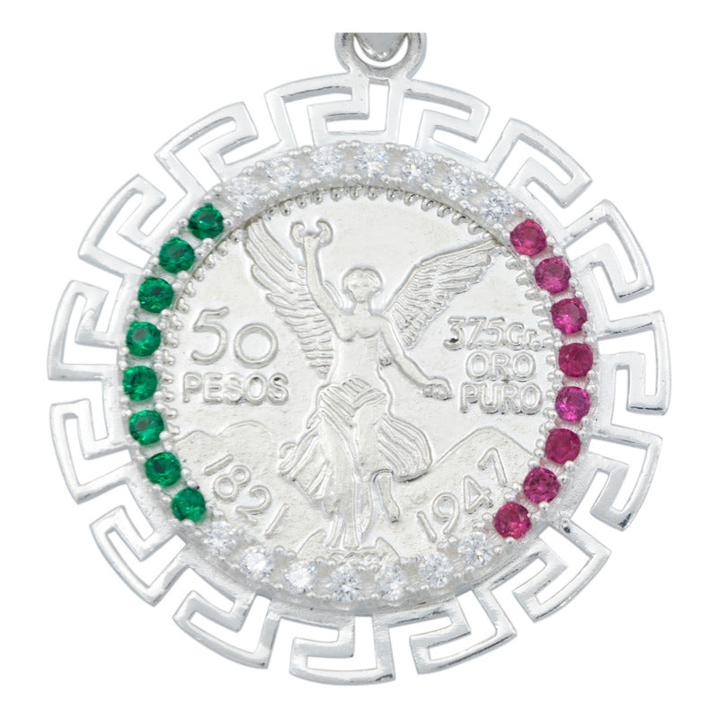 Dije Angel Centenario Grecas Diamantada Zirconias Plata 925