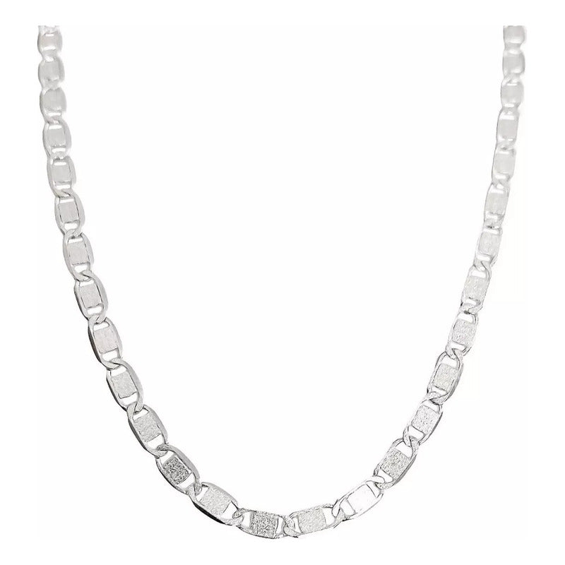 Cadena De Plata Ley .925 Marinera Unisex Lisa 50 Cm X 4 Mm