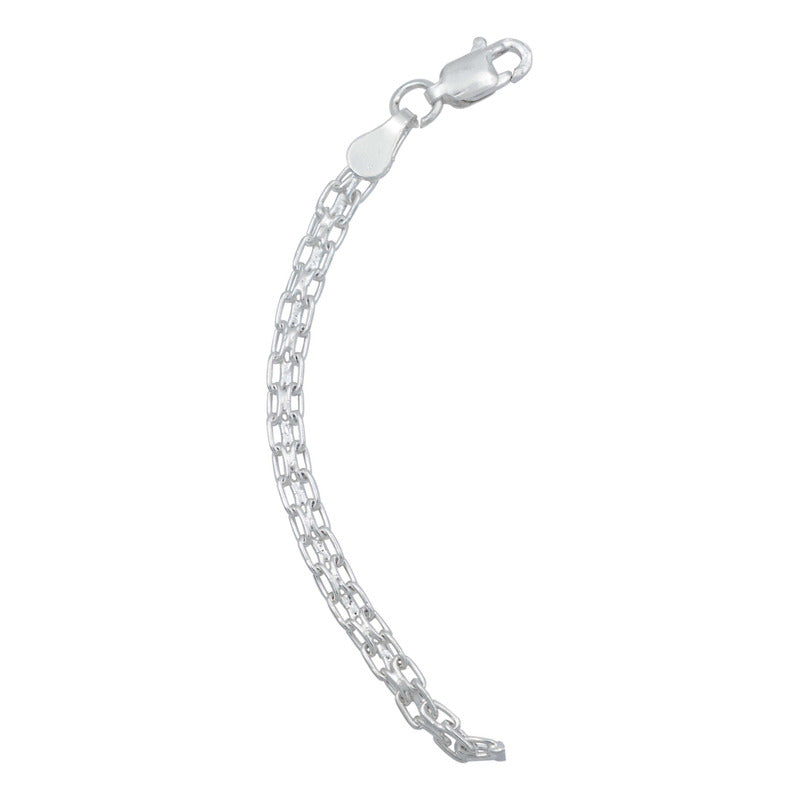 Pulsera Esclava Bismark Placa Colgante Movible Plata S925