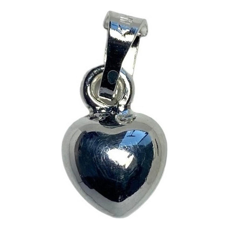 Collar Corazón Liso Mediano Amor Amistad Regalo Plata 925