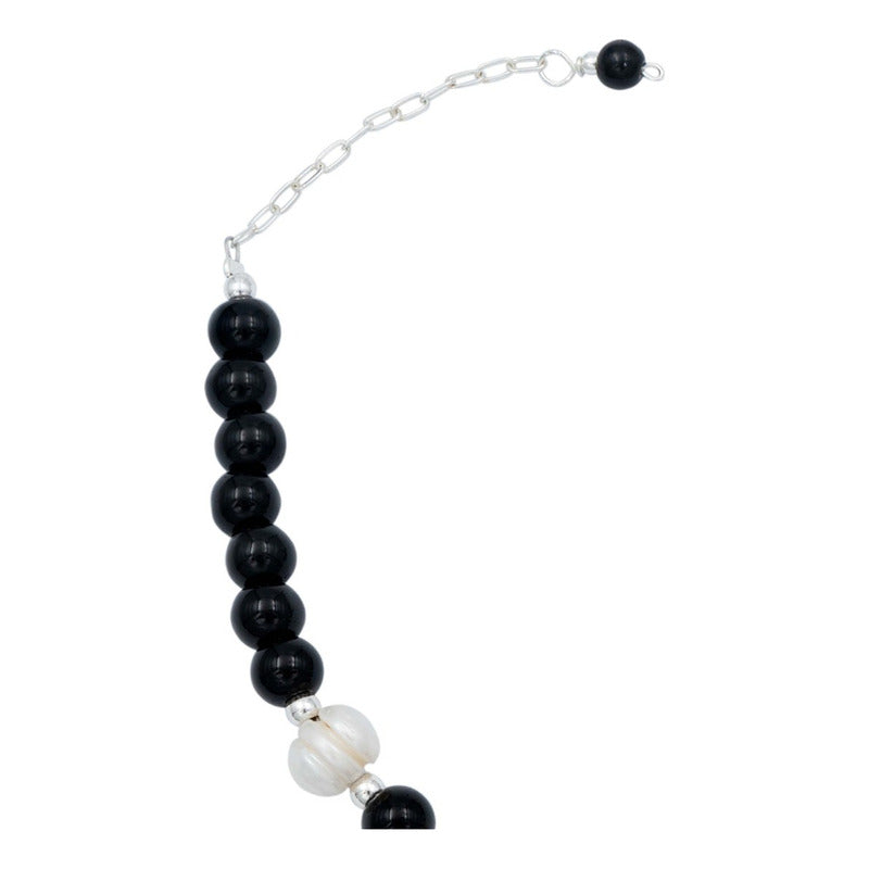 Pulsera Ajustable San Benito Bolitas Medalla Plata 925