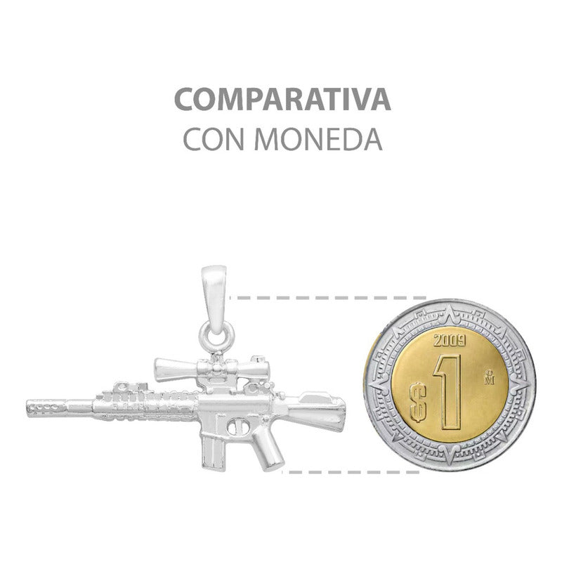 Joyaris Dije Arma Larga Mira Plata 925 Hombre 40mm Plateado