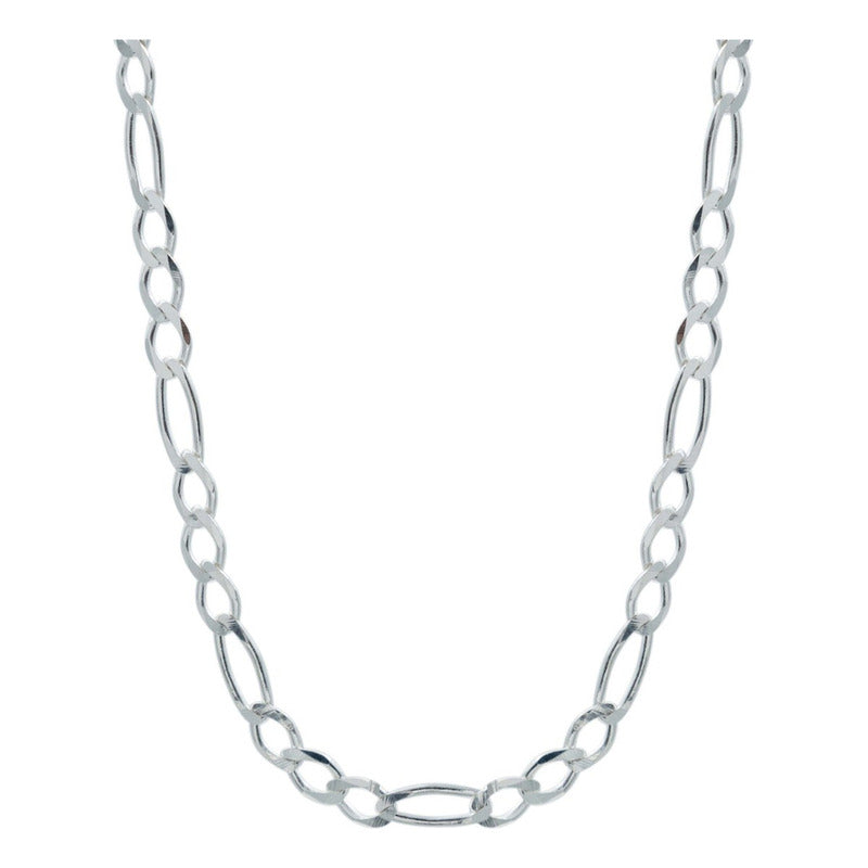 Cadena Tejido Fígaro 3x1 Unisex Plata 925 55 Cm X 4 Mm