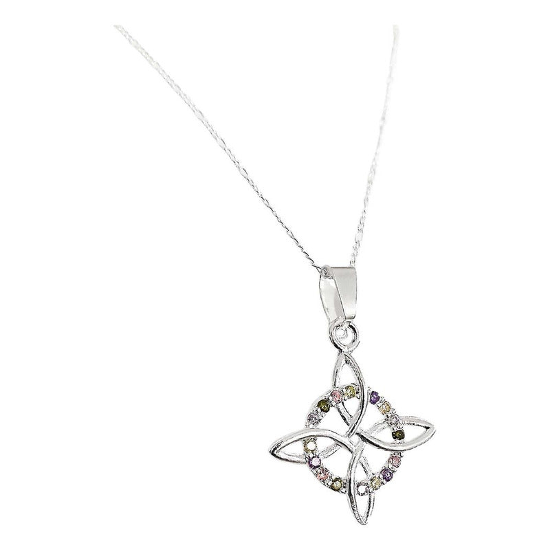 Dije Nudo Bruja Plata Solida 925 + Cadena 55 Cm Plata S925