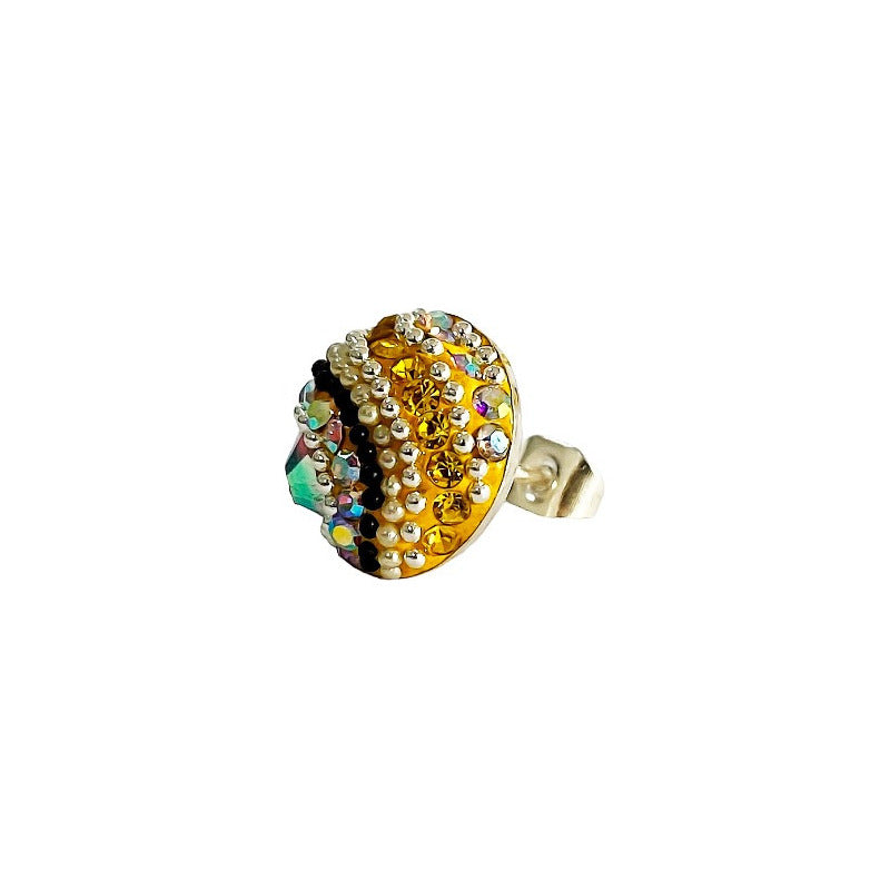 Juego Gigante Completo Artesanal Pavo Real Piedras Plata 925