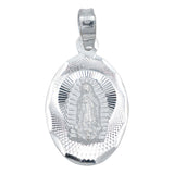 Dije Medalla Chica Diamantada Virgencita Guadalupe Plata 925