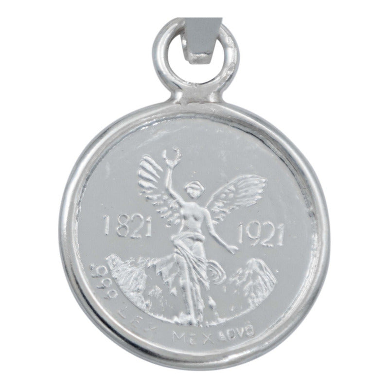 Dije Medalla Centenario Angel Chica Plata Pura Ley 999