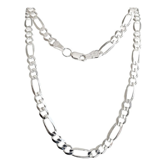 Cadena Gruesa De Plata 925 Hombre Fígaro 3x1 60 Cm X 1.1 Cm