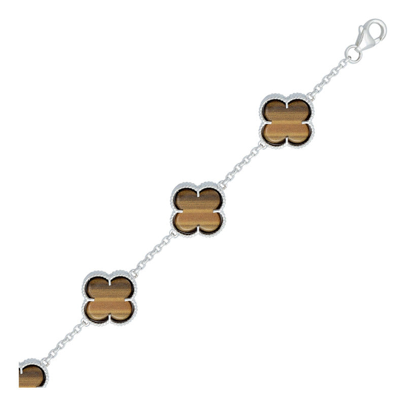 Pulsera Trebol Esmaltado Regalo Hombre Mujer Plata 925