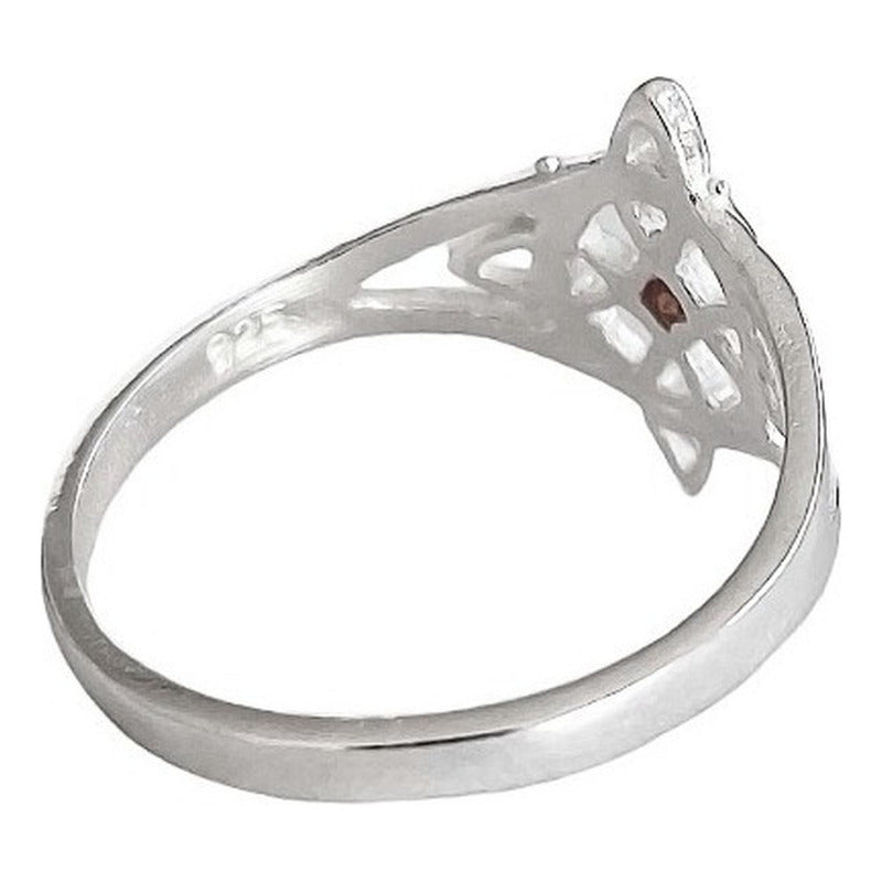 Anillo Nudo De Bruja Con Zirconia De Color Plata Solida 925