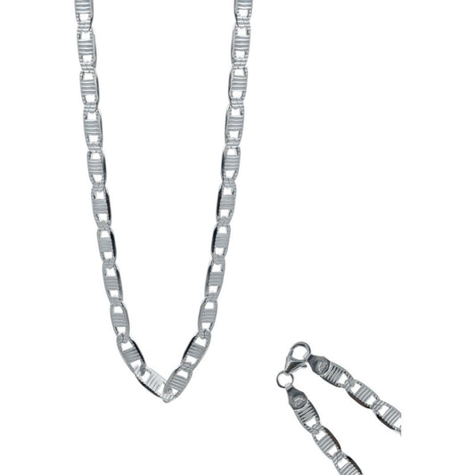 Cadena Marinera Hombre Diamantada Plata Italy 925 70cm X 6mm Plateado