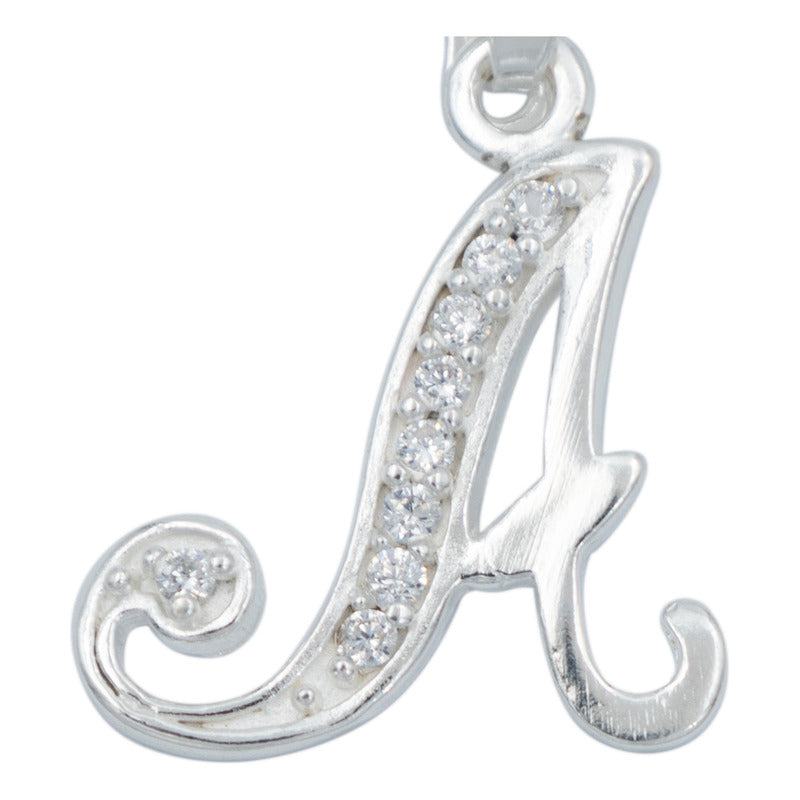 Dije Iniciales Abecedario Zirconias Plata Solida Ley 925