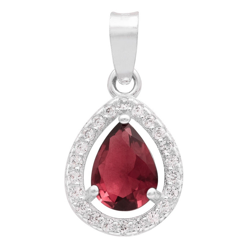 Dije Gota Zirconias Amor Mujer Regalo Joyería Moda Plata 925