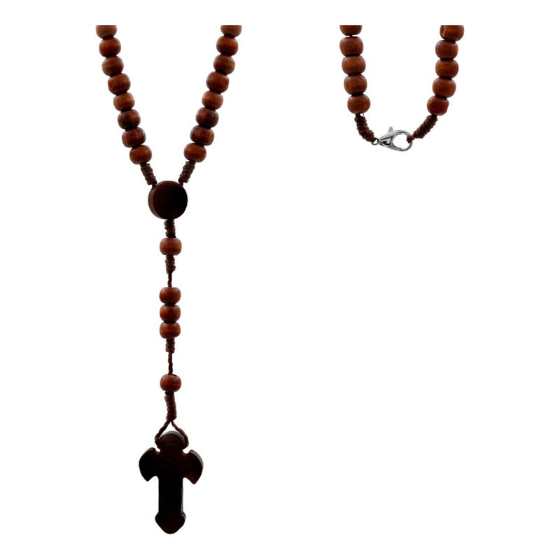 Rosario Católico Madera San Benito Cristo Virgen Grabados