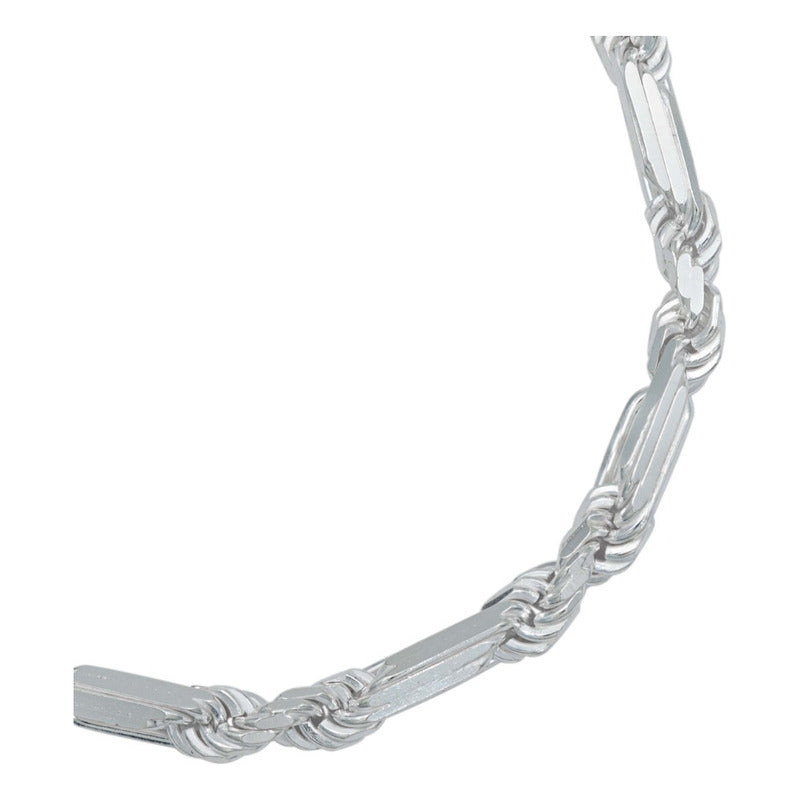 Pulsera Gruesa Torsal Figaro Hombre Plata Italy 925 5 Mm