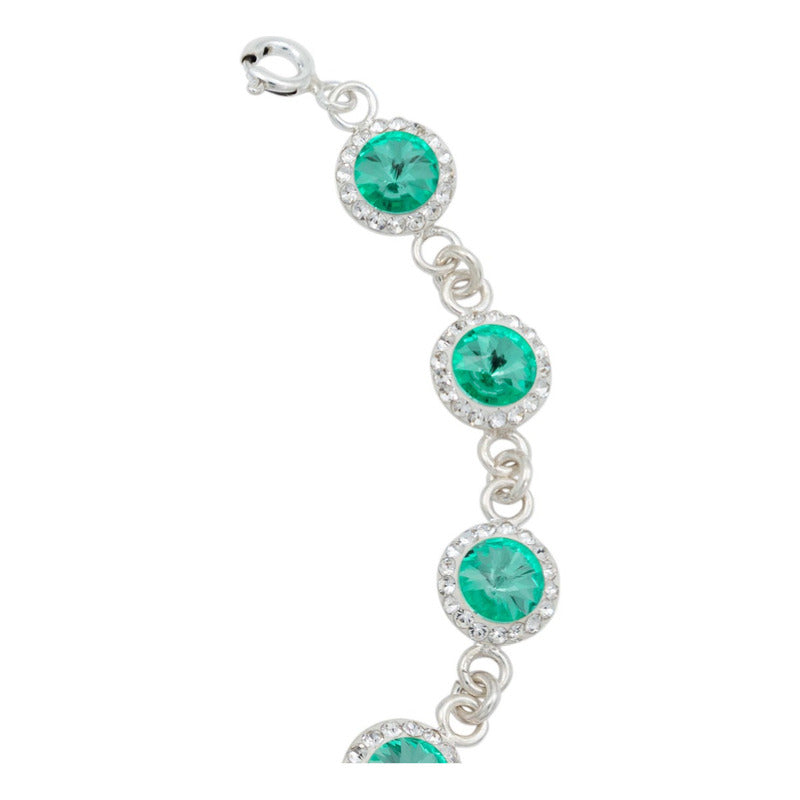 Pulsera Zirconias Piedras Mujer Dama Amor Regalo Plata 925