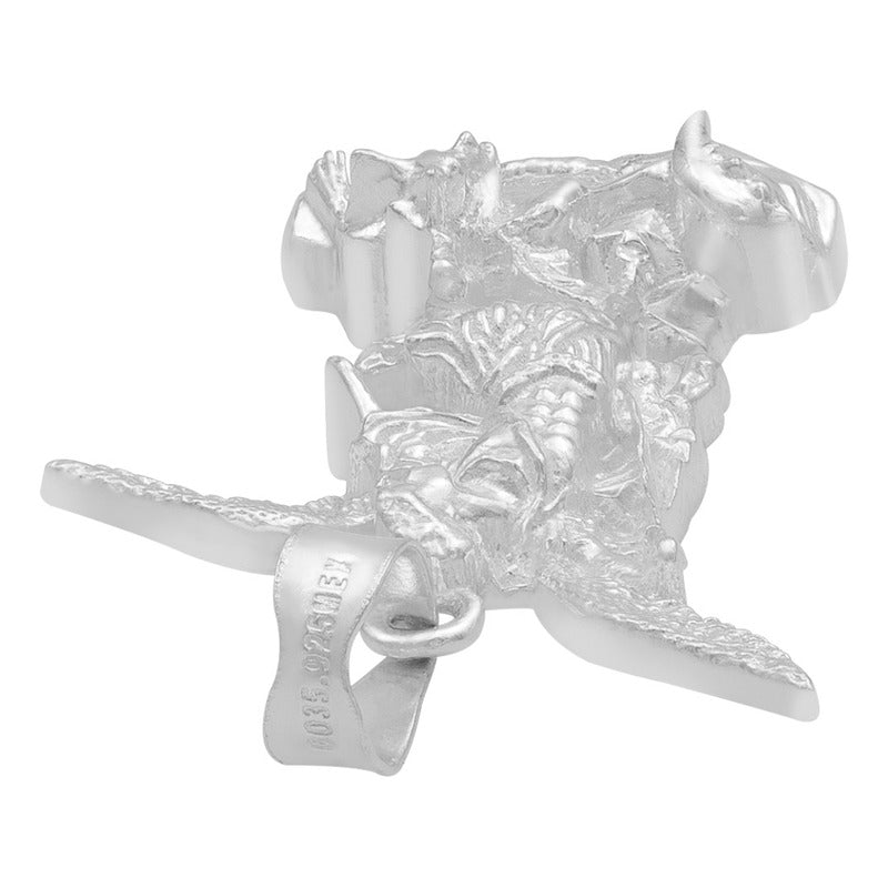 Dije San Miguel Arcangel Liso Regalo Plata 925 2.8 Cm Plateado