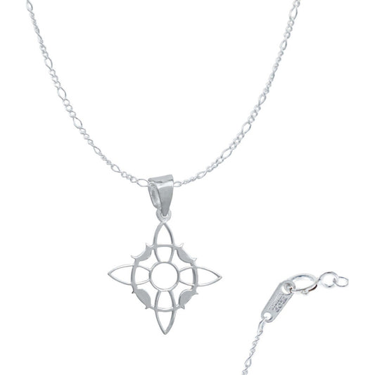 Dije Nudo Bruja Liso Fases Lunares + Cadena Mujer Plata 925 Plateado