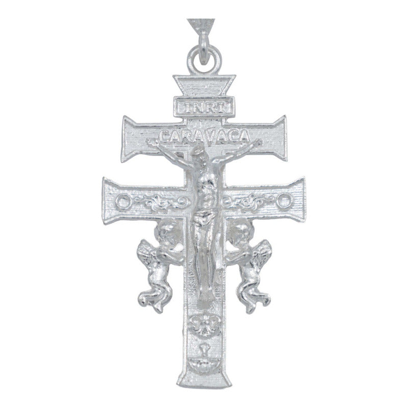 Dije Mediano Cruz Caravaca Hombre Mujer Plata Solida S925