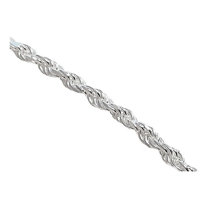 Gargantilla Cadena Tejido Torzal Plata Ley 925 40cm X 2.5 Mm
