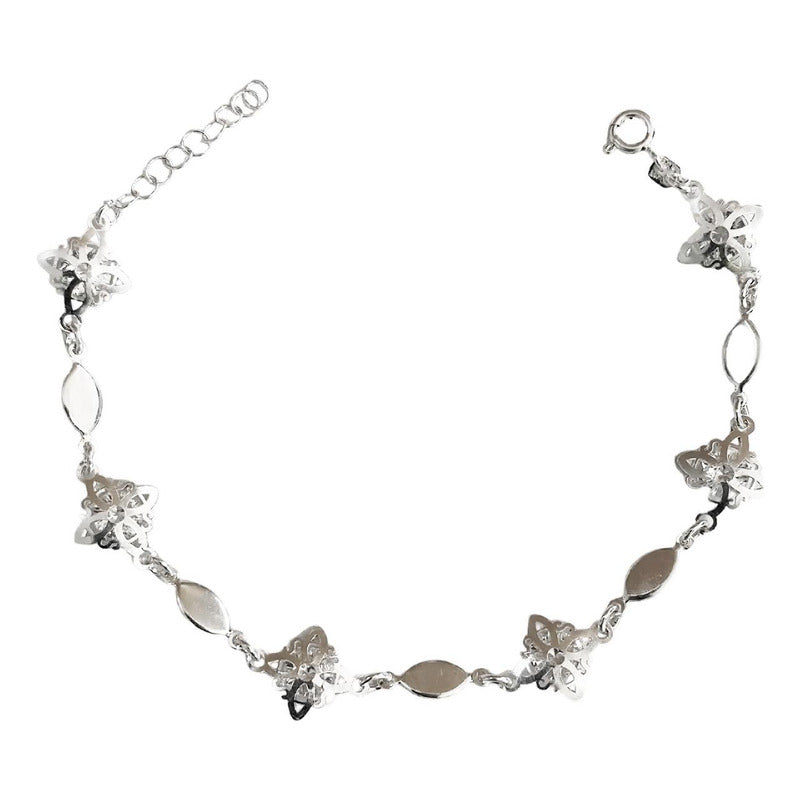 Pulsera Ajustable Nudo De Bruja Zirconia Centro Plata 925