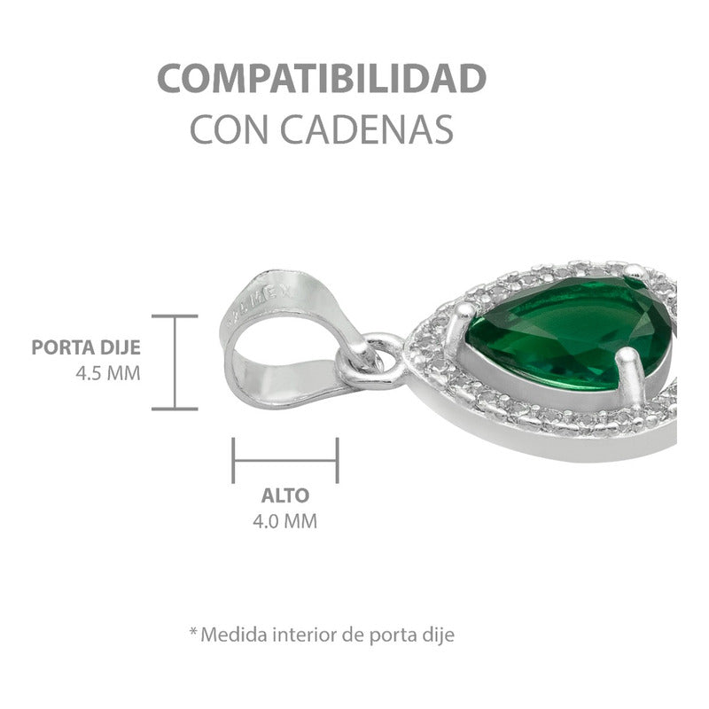 Dije Gota Zirconias Amor Mujer Regalo Joyería Moda Plata 925