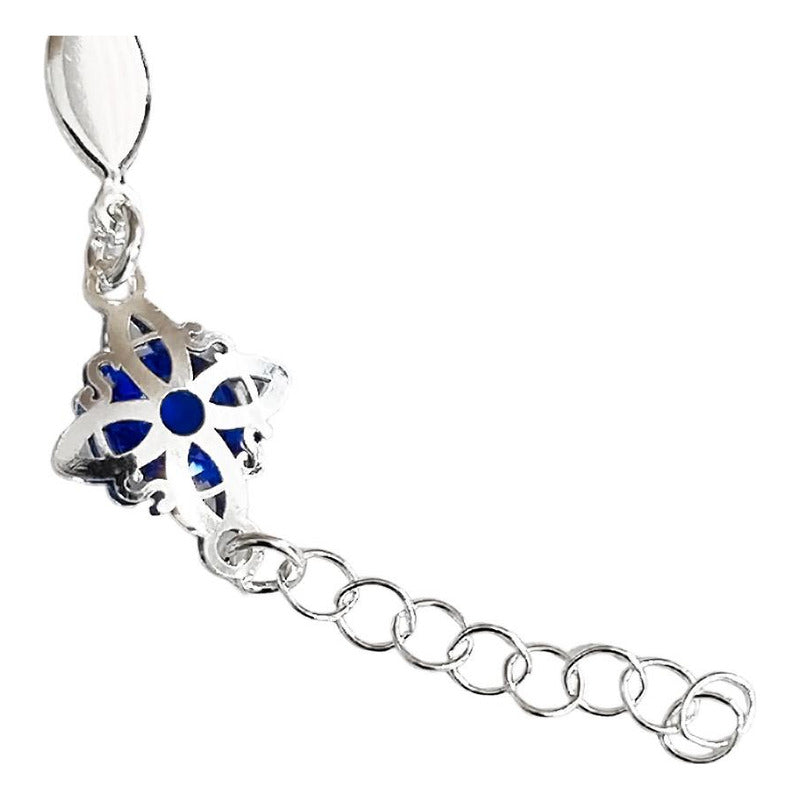 Pulsera Ajustable Nudo De Bruja Zirconia Centro Plata 925